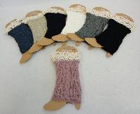 Knitted Boot Cuff w Antique Lace [Cable Knit]